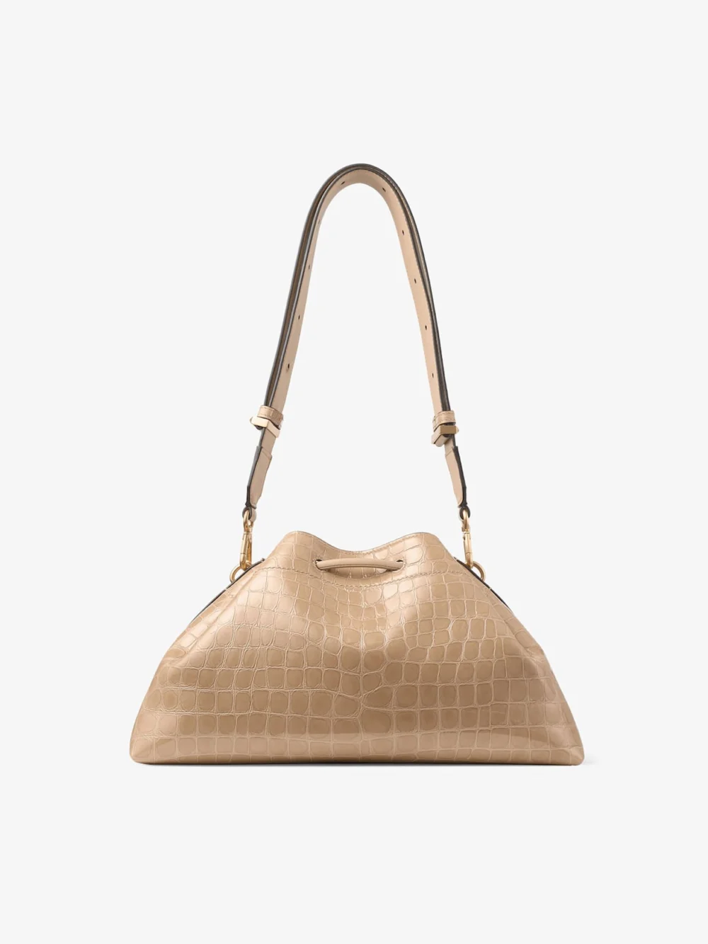 Jimmy Choo Cinch Medium Chai Shiny Croc Embossed Leather Shoulder Bag, another view