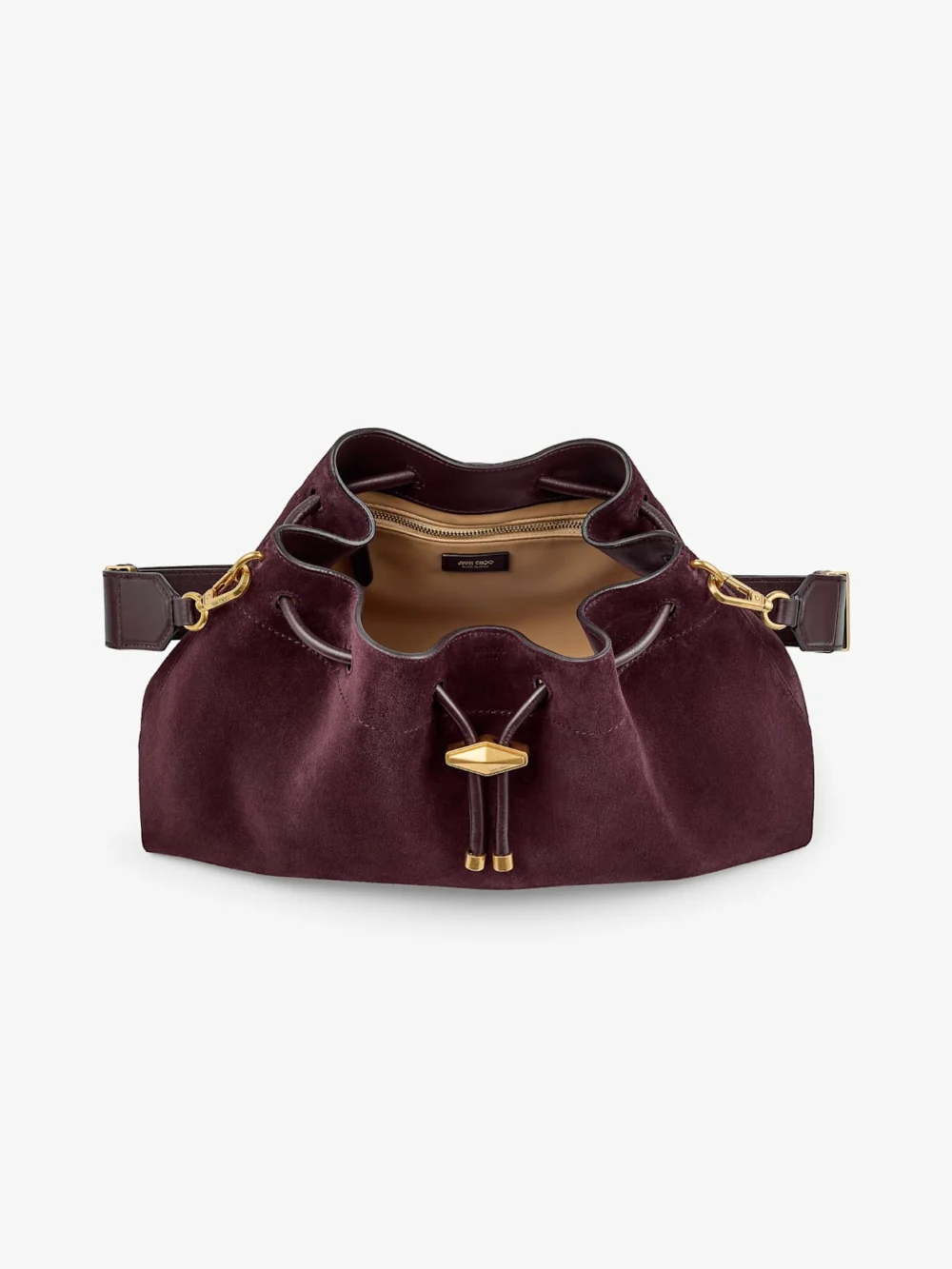 Jimmy Choo Cinch Medium Deep Merlot Suede Shoulder Bag, another view