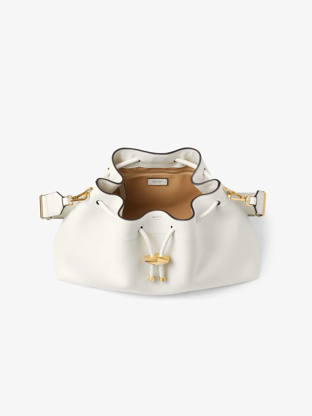 Jimmy Choo Cinch Medium Latte Leather Shoulder Bag, another view