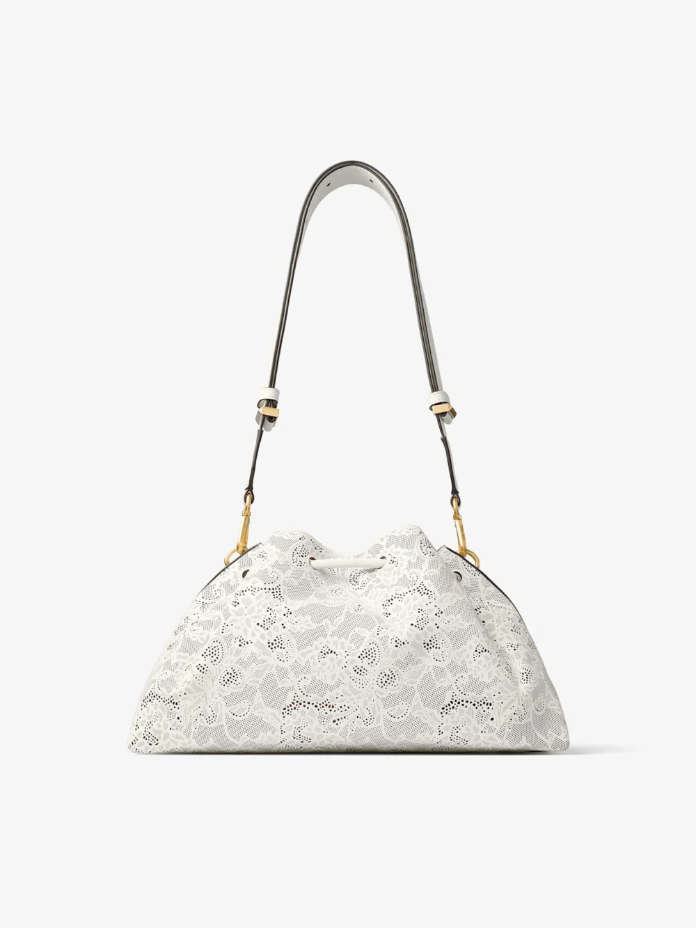Jimmy Choo Cinch Medium Latte Perforated Lace Shoulder Bag, another view