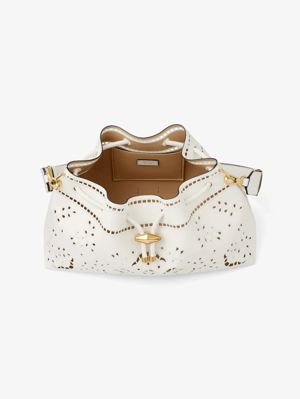 Jimmy Choo Cinch Medium Latte Smooth Calf Leather Shoulder Bag with Sangallo Embroidery, another view