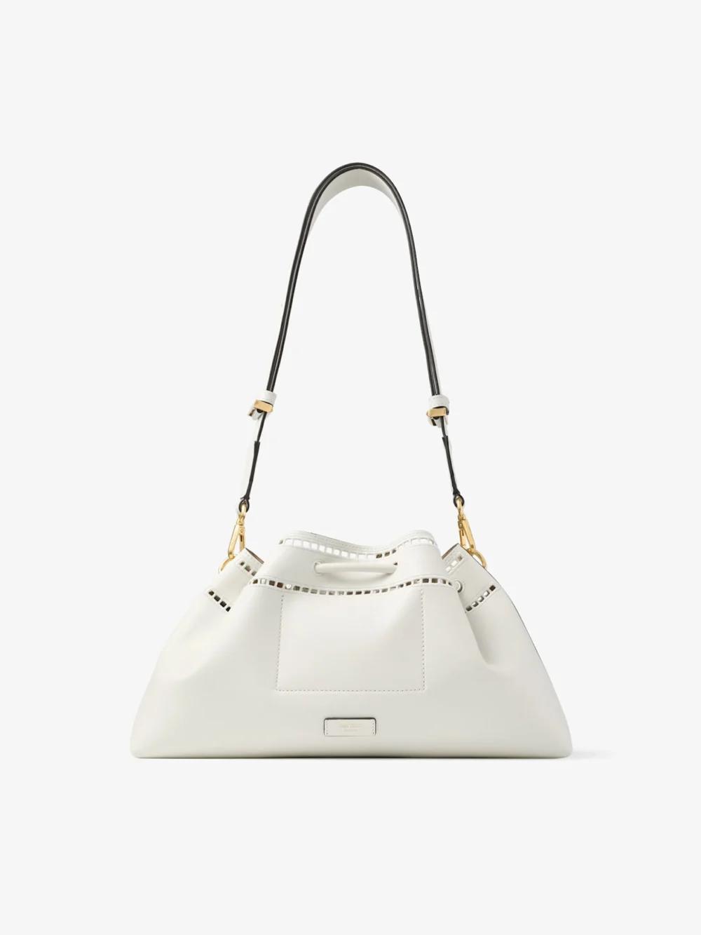 Jimmy Choo Cinch Medium Latte Smooth Calf Leather Shoulder Bag with Sangallo Embroidery, another view
