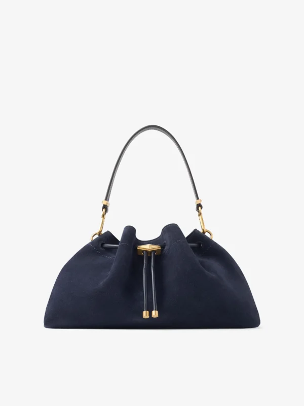Jimmy Choo Cinch Medium Marine Suede Shoulder Bag