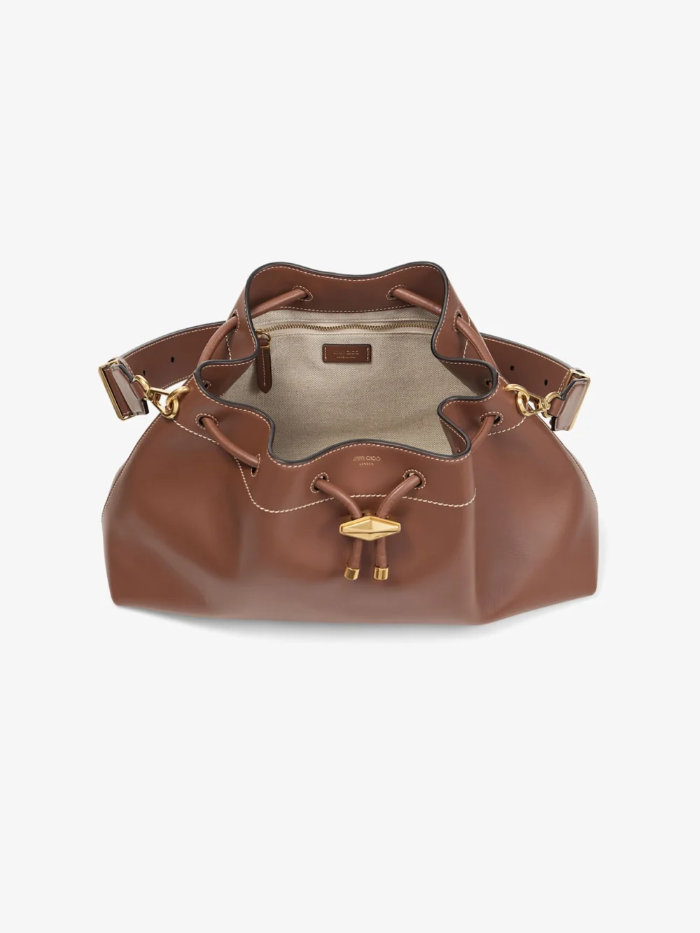 Jimmy Choo Cinch Medium Tan Leather Shoulder Bag, another view