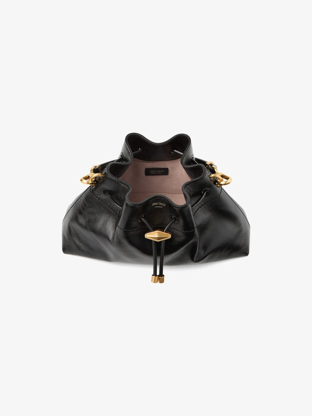 Jimmy Choo Cinch Small Black Soft Shiny Biker Leather Shoulder Bag, another view