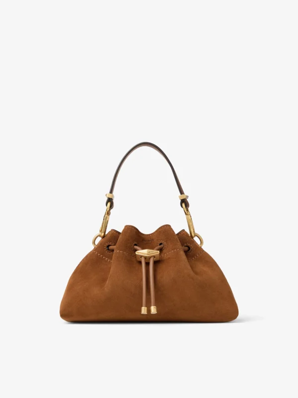 Jimmy Choo Cinch Small Tan Suede Shoulder Bag