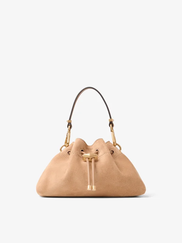 Jimmy Choo Cinch Small Toffee Suede Shoulder Bag
