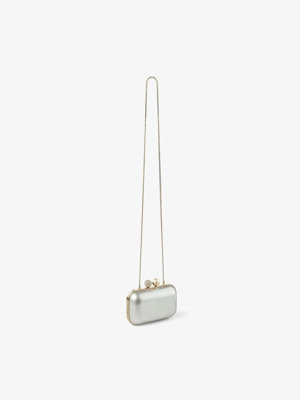 Back view of the Jimmy Choo Cloud Ivory Mother of Pearl Clutch Bag with Crystal Clasp
