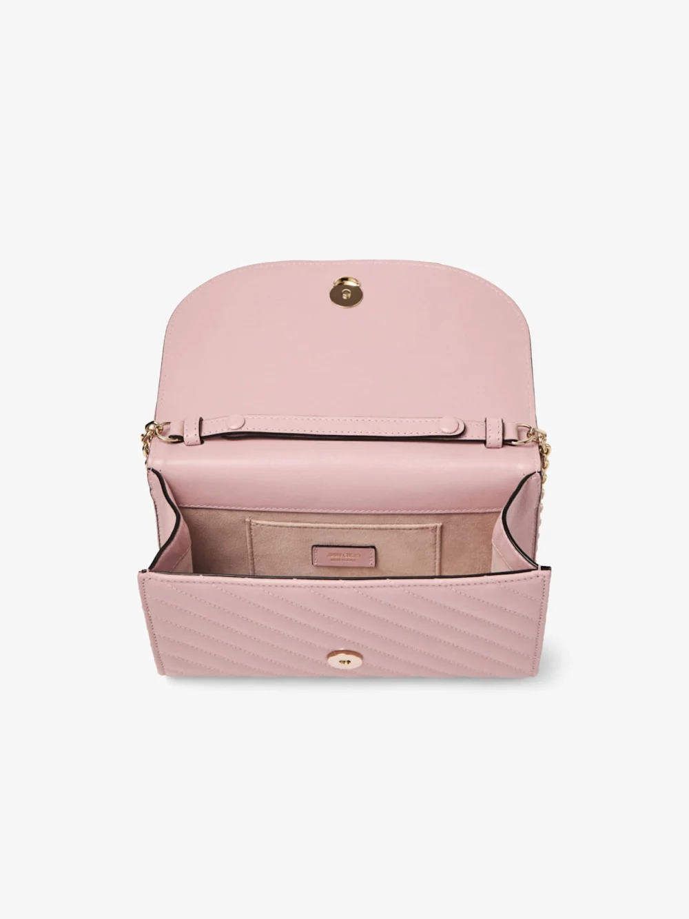 Jimmy Choo Curve Clutch Rose Quilted Biker Leather Clutch Bag, another view