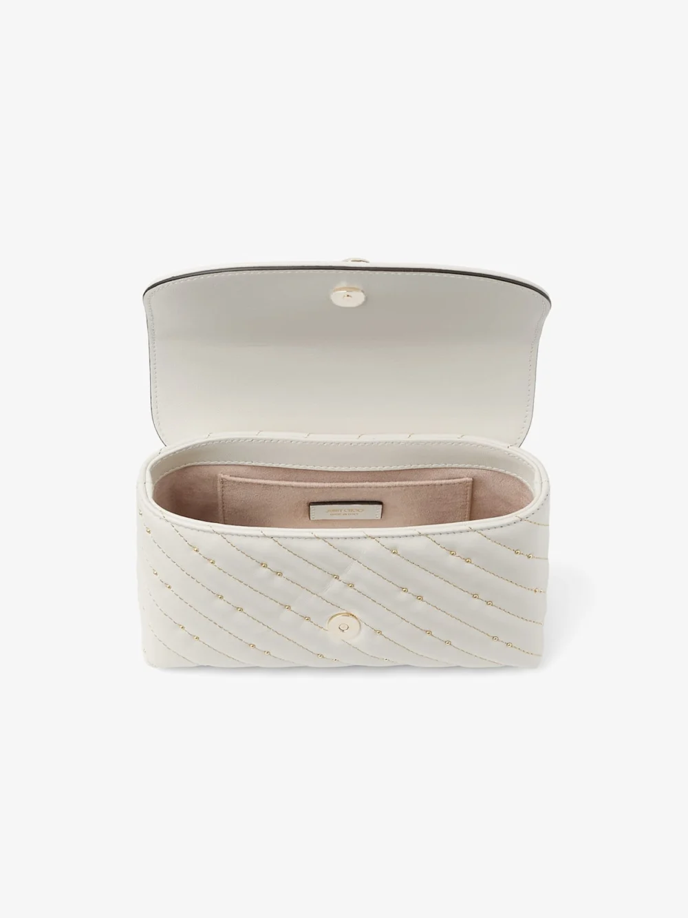Jimmy Choo Curve Crossbody Small Latte Quilted Nappa Leather Crossbody Bag, another view