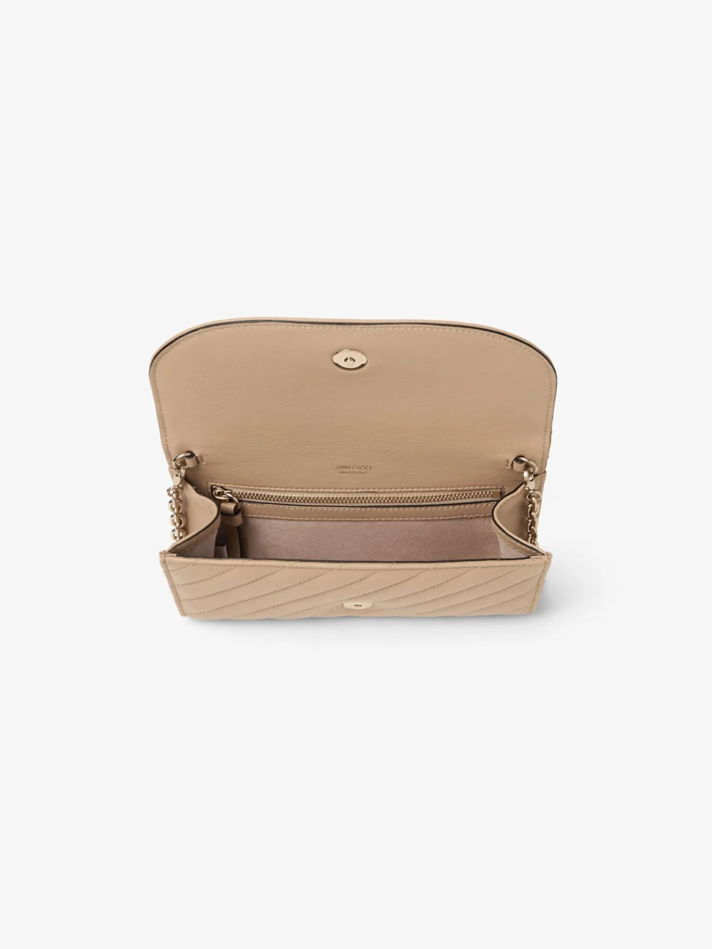 Jimmy Choo Curve Wallet with Chain Chai Quilted Biker Leather Wallet with Chain, another view