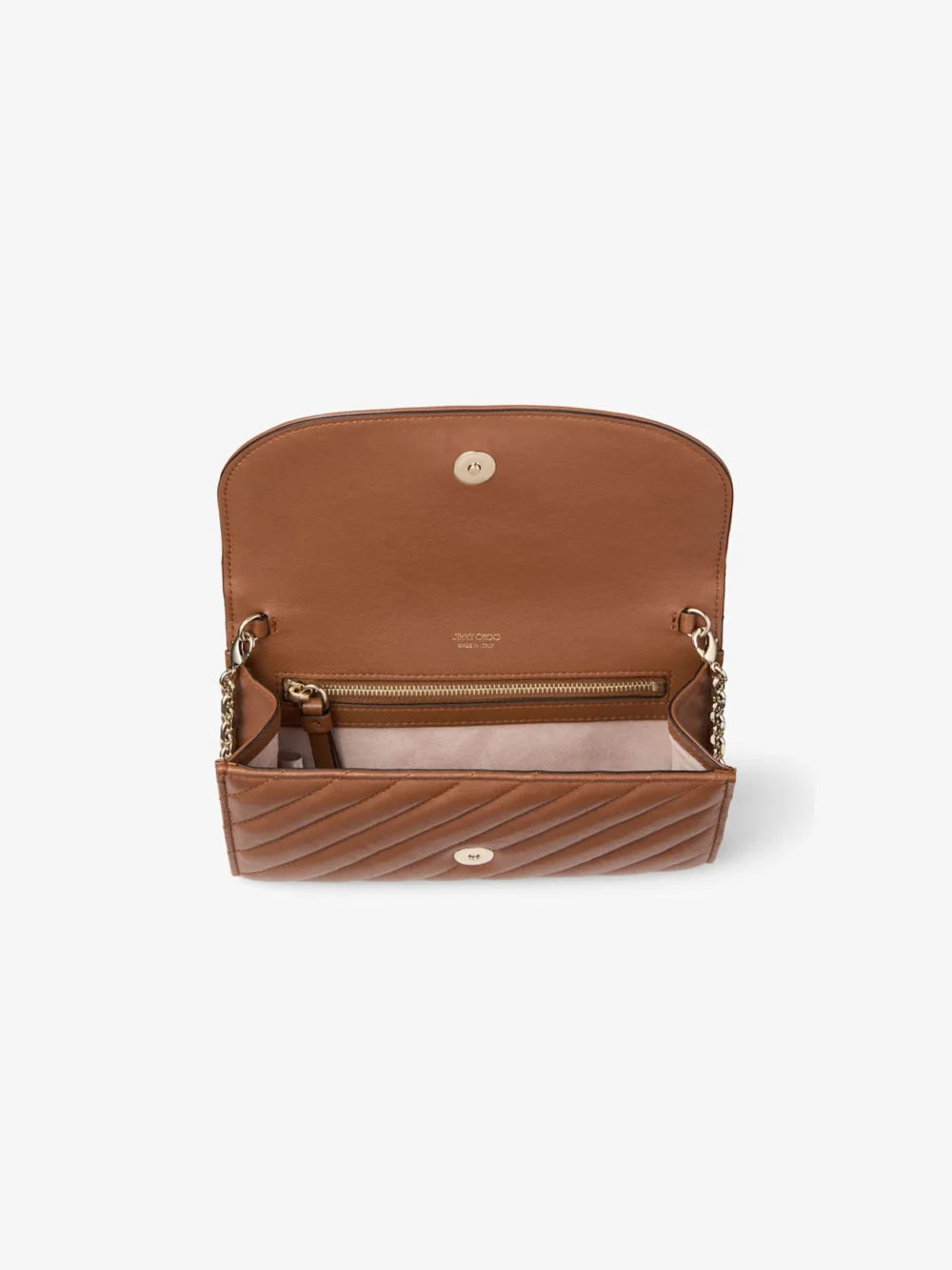 Jimmy Choo Curve Wallet with Chain Tan Quilted Biker Leather Wallet with Chain, another view