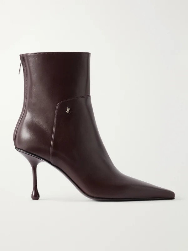Jimmy Choo Cycas 80 Logo-embellished Leather Ankle Boots