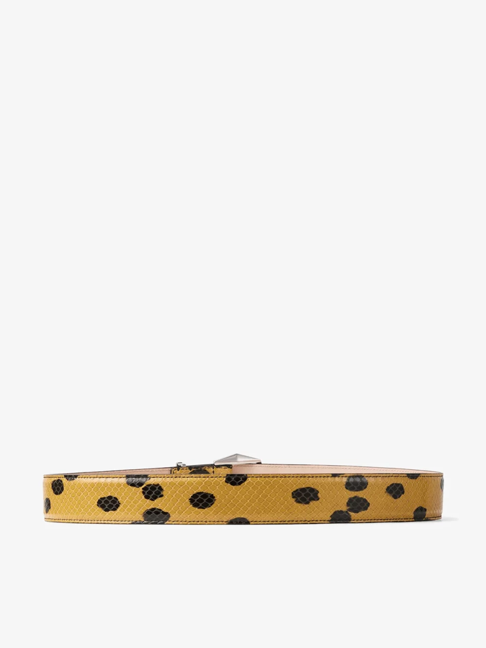 Jimmy Choo Diamond Buckle Belt Spotted Elaphe Print Leather Belt with Diamond Buckle, another view