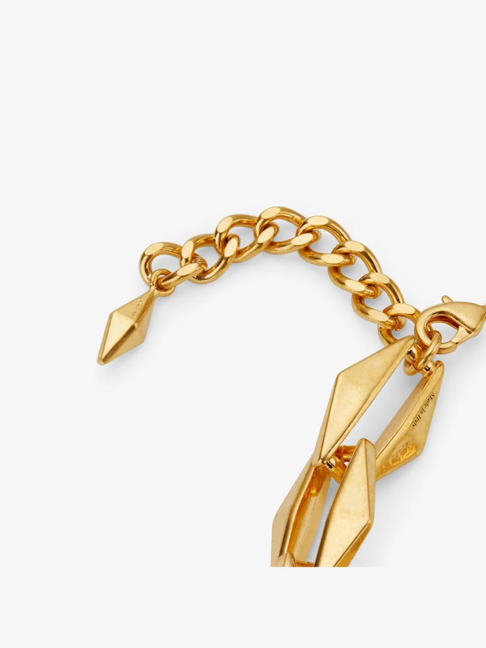 Close-up detail of the Jimmy Choo Diamond Chain Necklace Gold Finish Diamond Chain Necklace