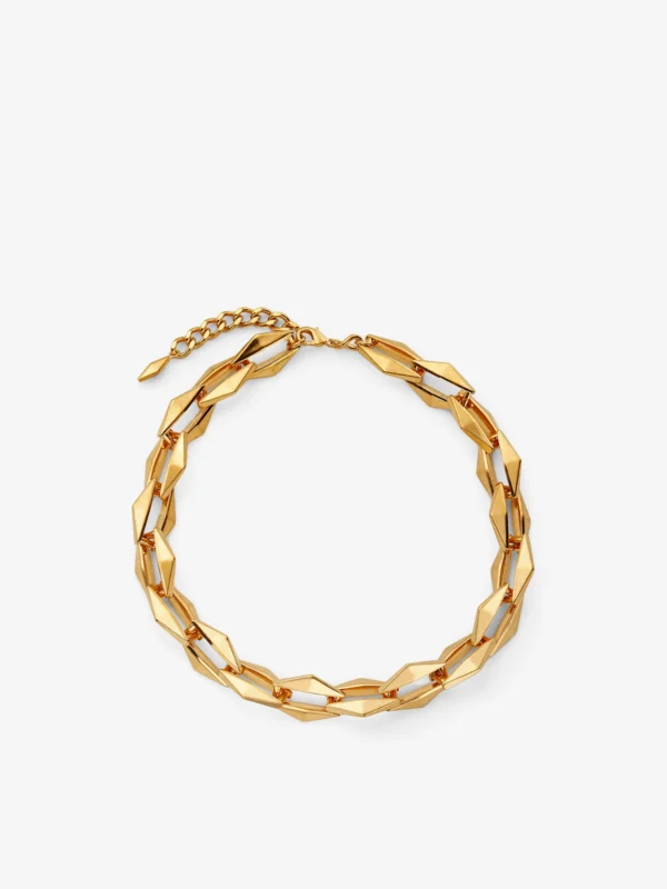 Jimmy Choo Diamond Chain Necklace Gold Finish Diamond Chain Necklace