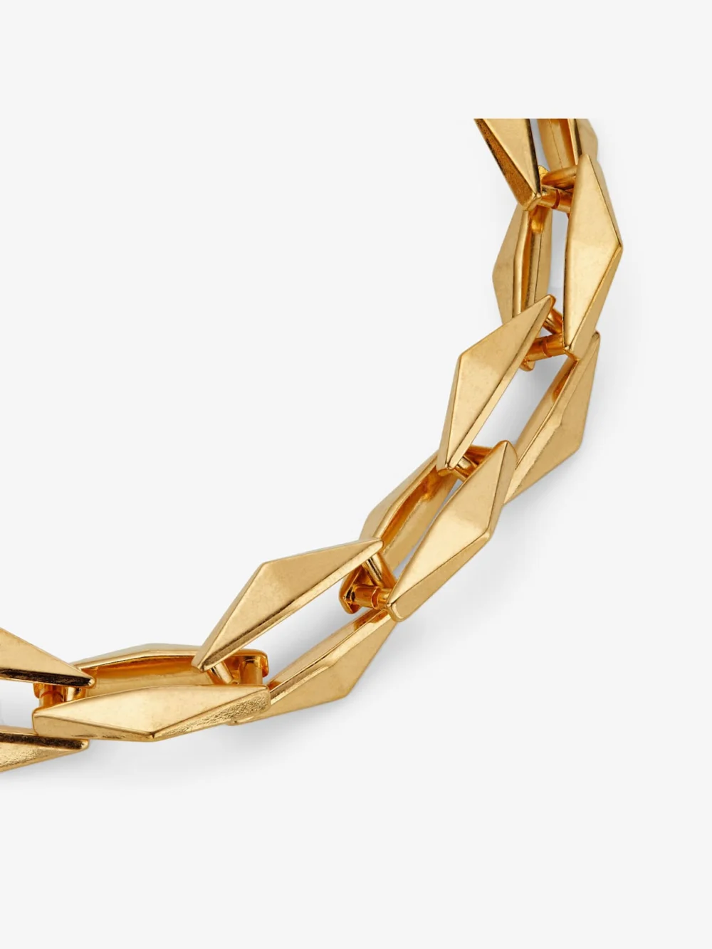 Side view of the Jimmy Choo Diamond Chain Necklace Gold Finish Diamond Chain Necklace