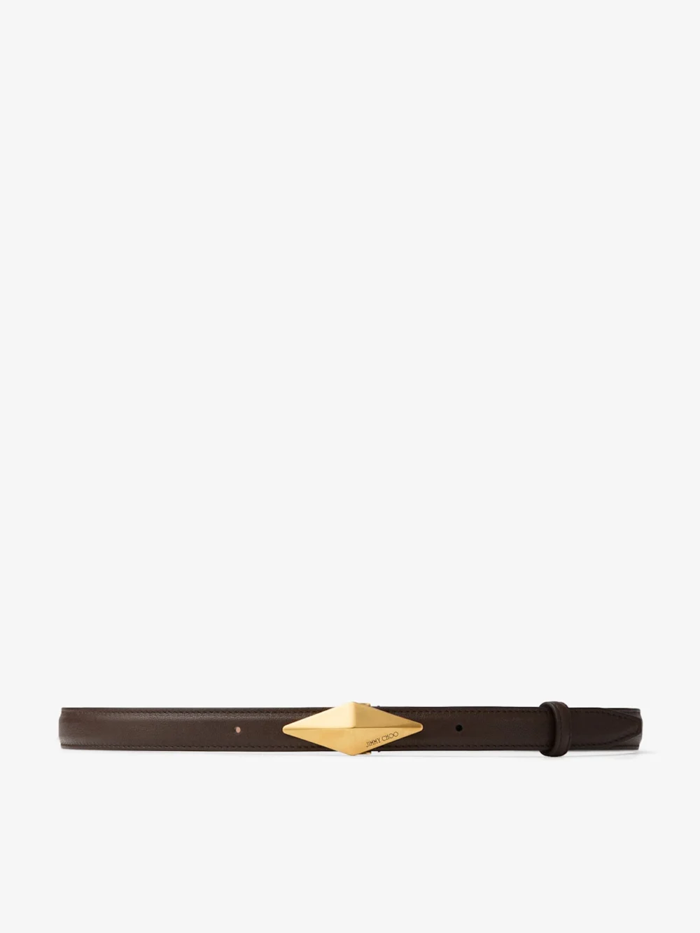 Jimmy Choo Diamond Clasp Belt Chocolate Biker Leather Clasp Belt in chocolate