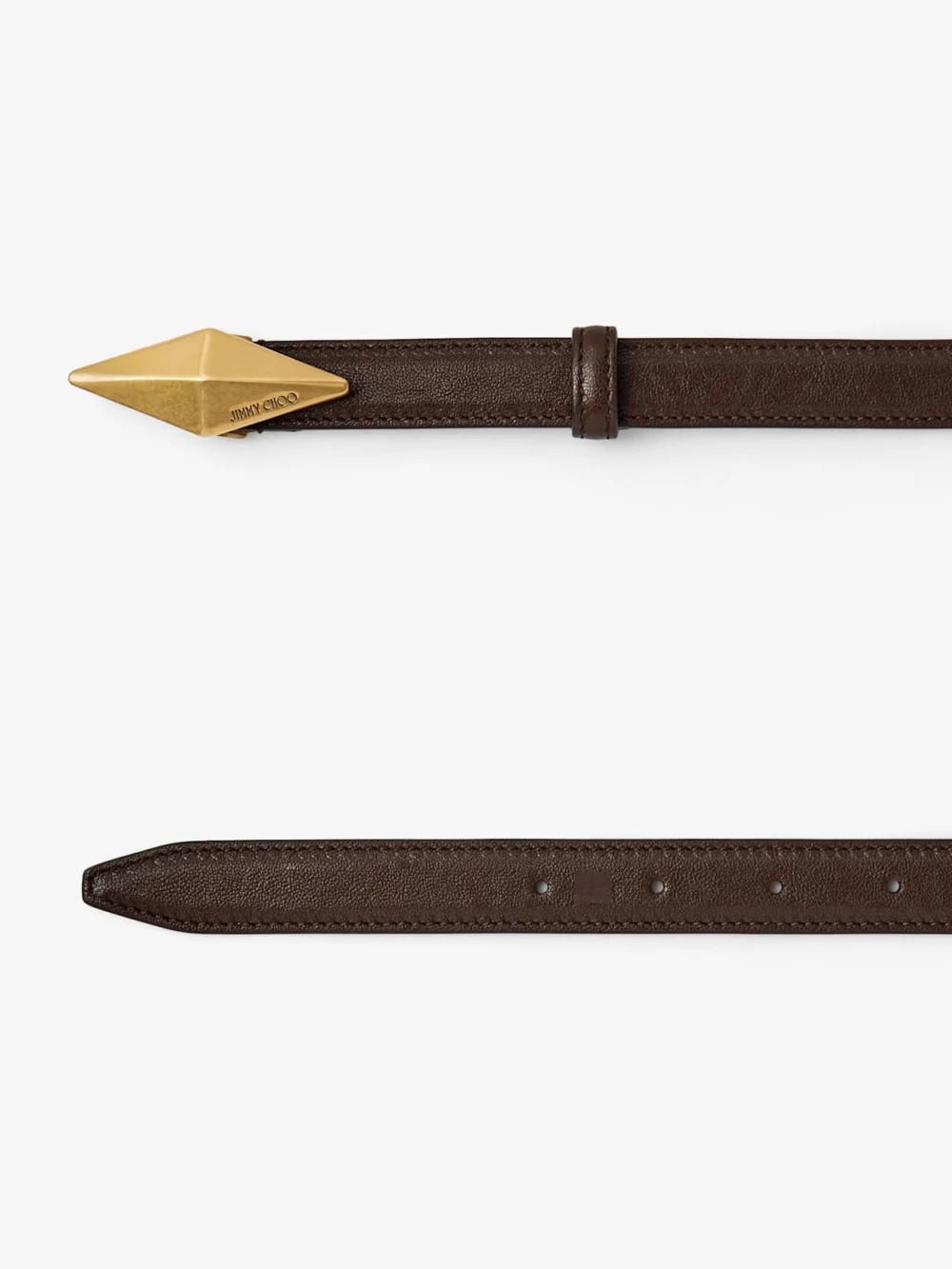 Jimmy Choo Diamond Clasp Belt Chocolate Biker Leather Clasp Belt, another view