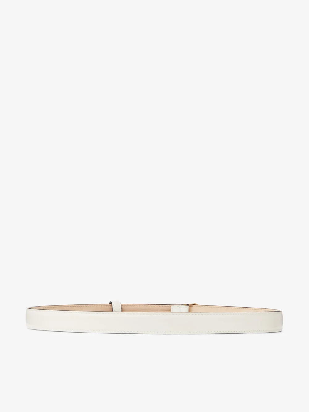 Back view of the Jimmy Choo Diamond Clasp Belt Latte Leather Clasp Belt