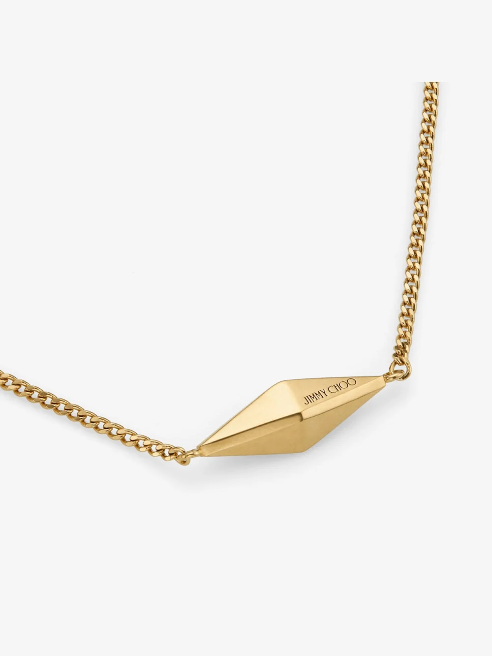 Back view of the Jimmy Choo Diamond Fine Chain Gold Finish Fine Chain Necklace