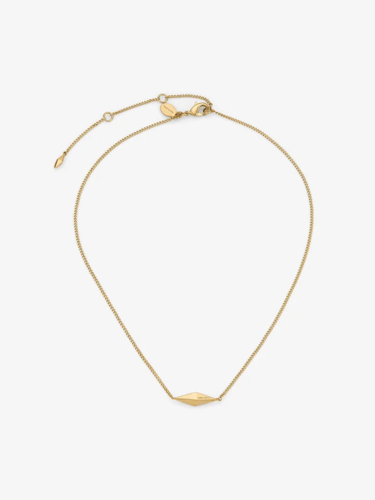 Jimmy Choo Diamond Fine Chain Gold Finish Fine Chain Necklace