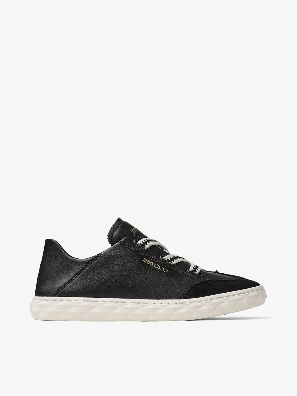Jimmy Choo Diamond Light Flex F Black Leather Trainers in v black mix