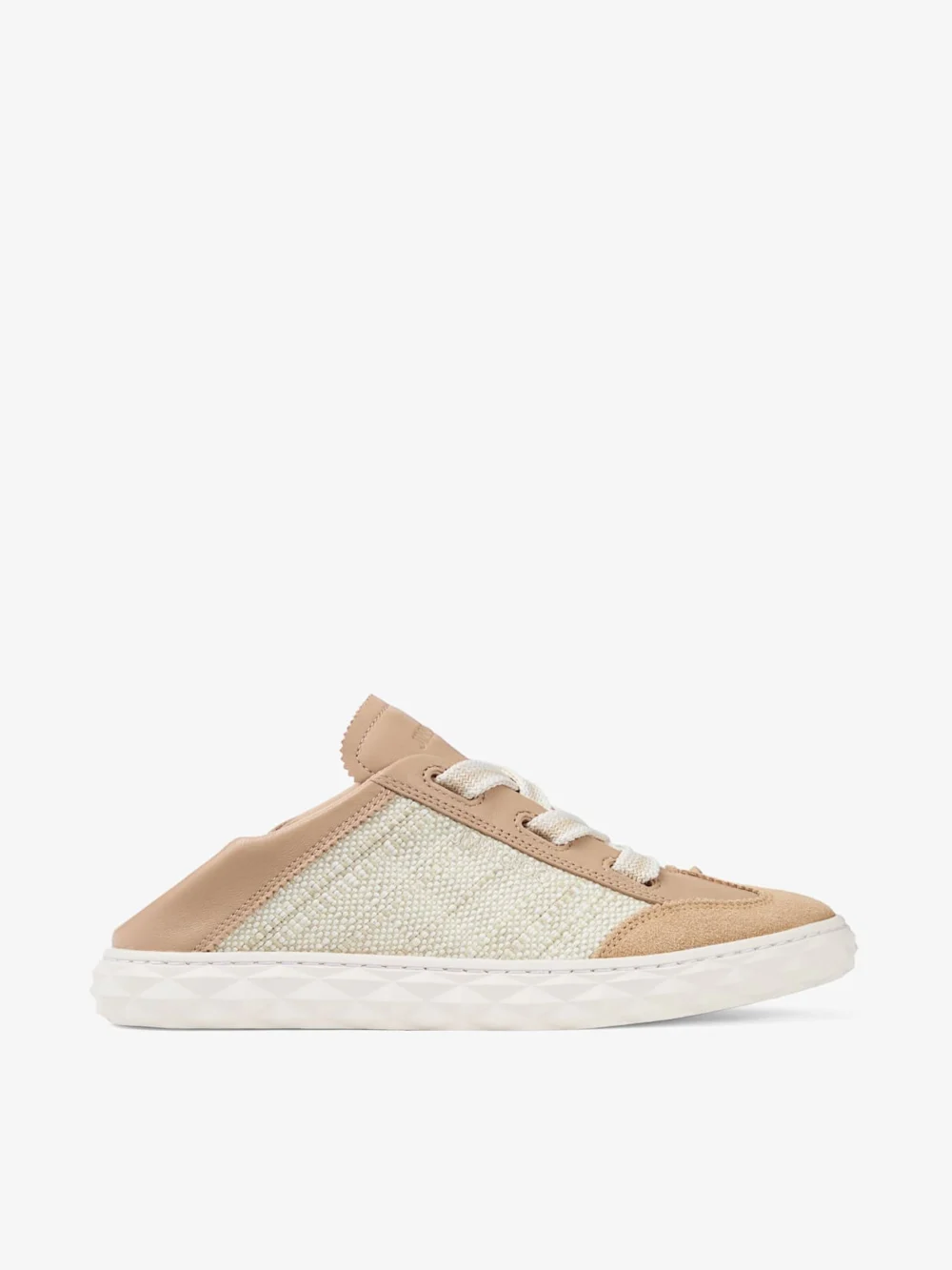 Jimmy Choo Diamond Light Flex F Chai and Natural Leather Mix and Fine Raffia Trainers, another view