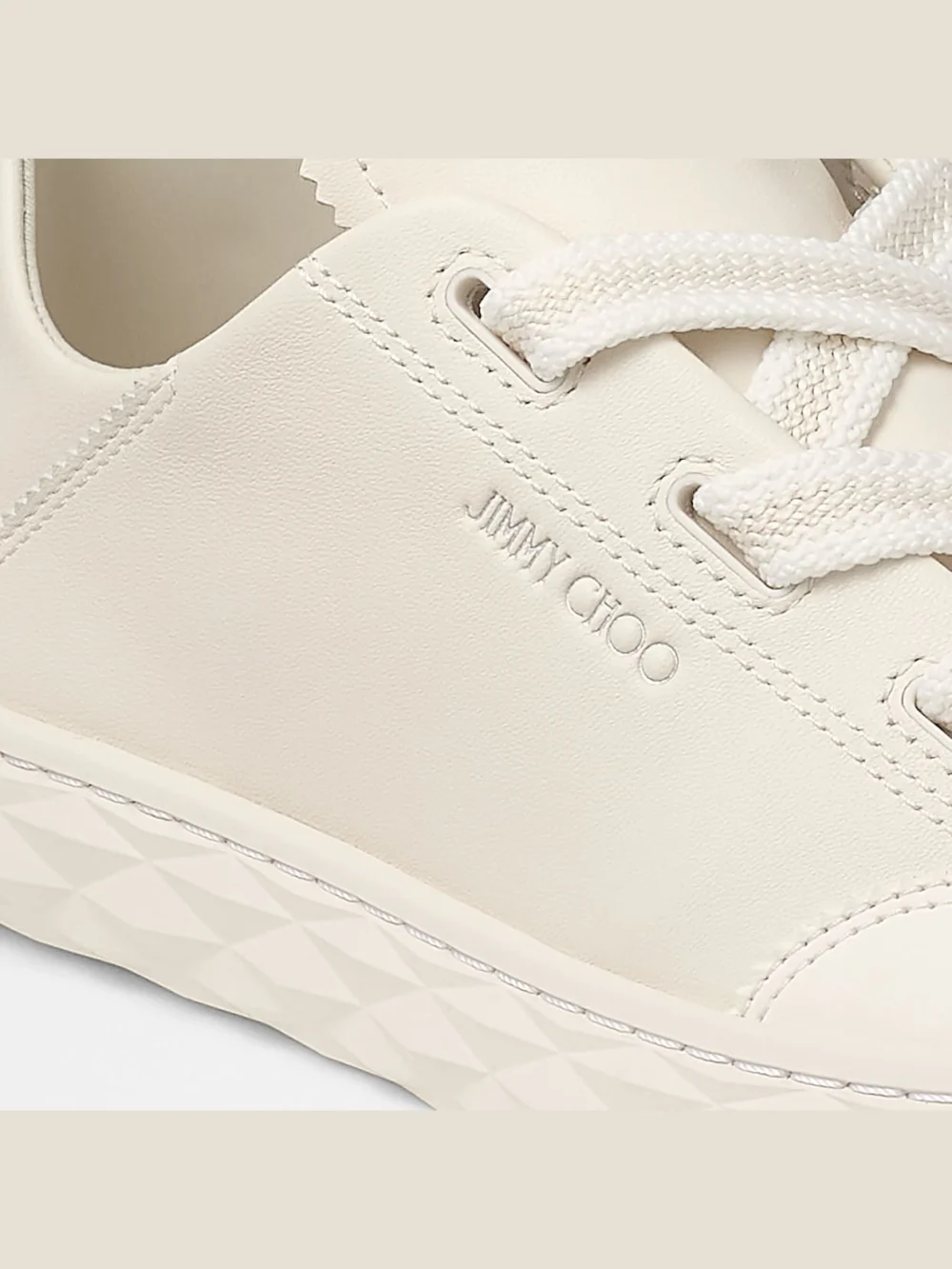Jimmy Choo Diamond Light Flex F Latte Leather Mix Trainers, another view