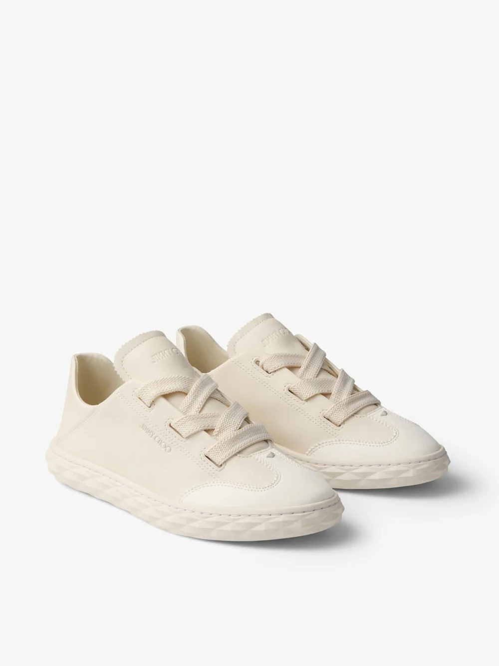 Jimmy Choo Diamond Light Flex F Latte Leather Mix Trainers, another view