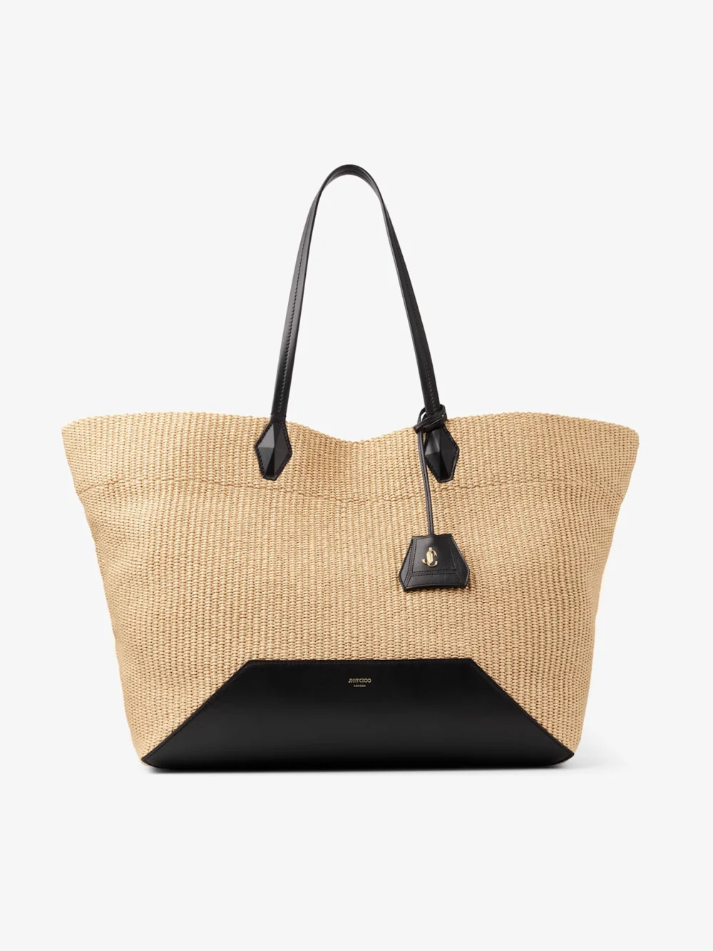 Jimmy Choo Diamond Tote Large Natutal Raffia Tote Bag in neutral