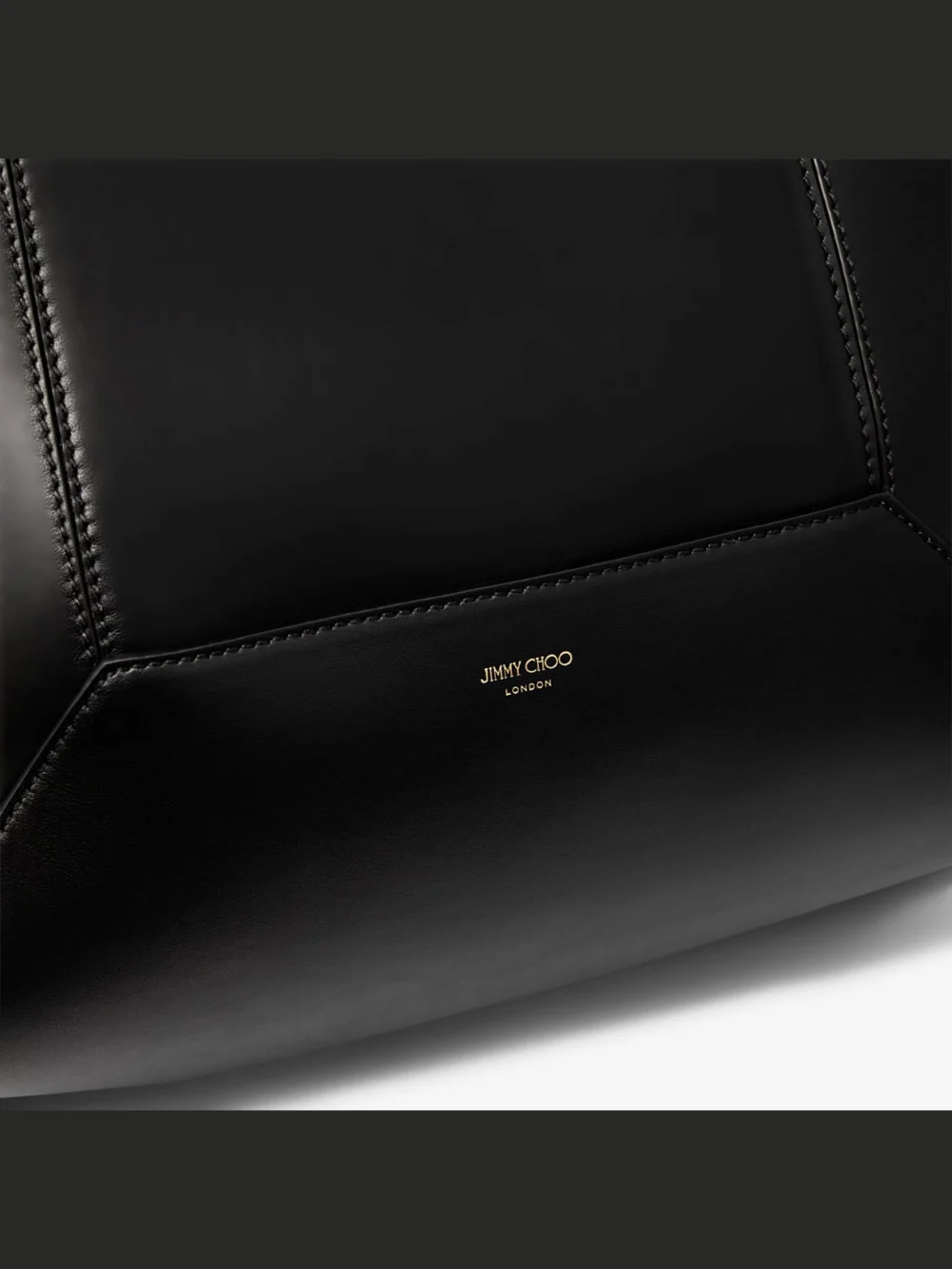 Back view of the Jimmy Choo Diamond Tote Medium Black Calf Leather Tote Bag