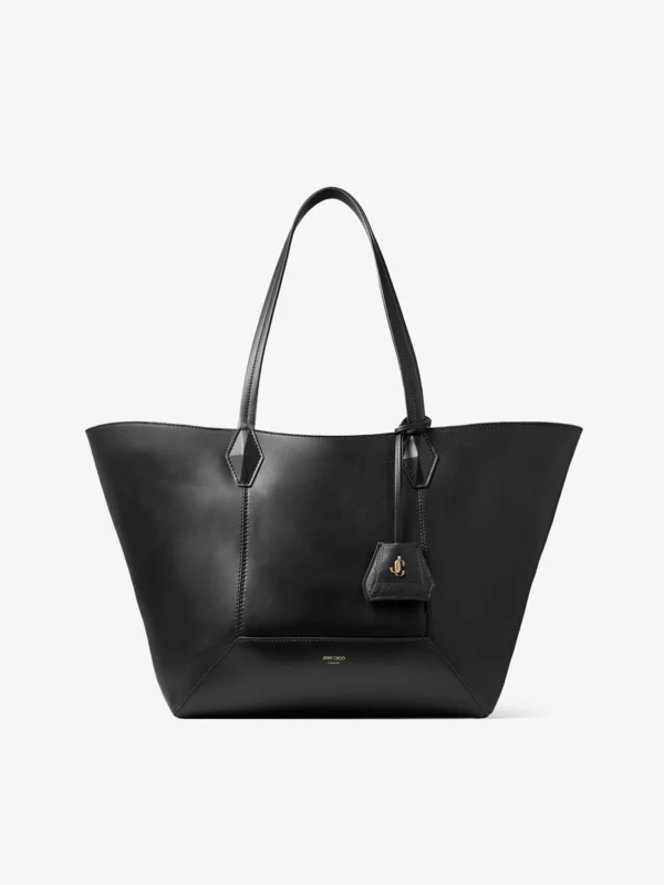 Jimmy Choo Diamond Tote Medium Black Calf Leather Tote Bag