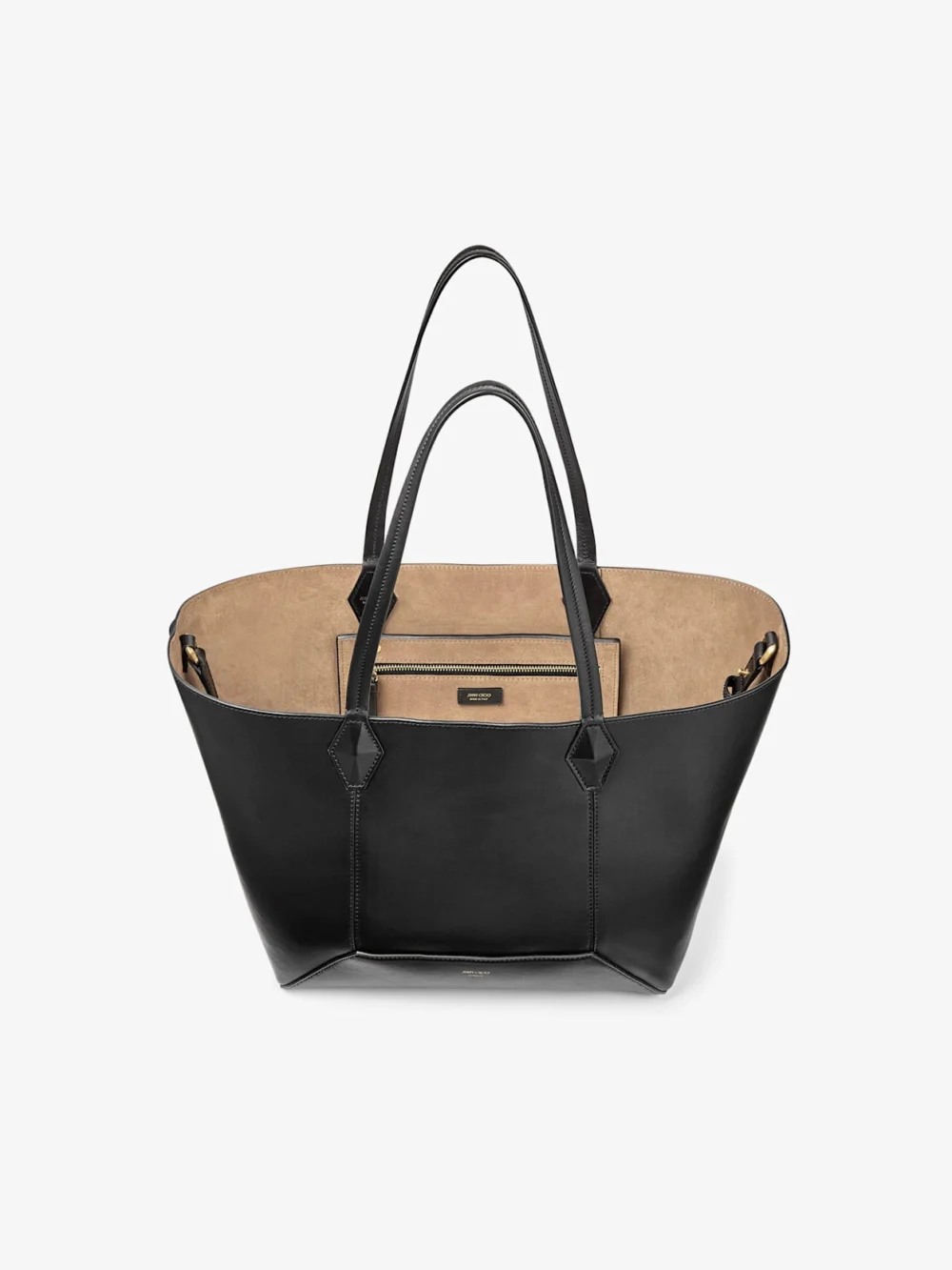 Jimmy Choo Diamond Tote Medium Black Calf Leather Tote Bag, another view