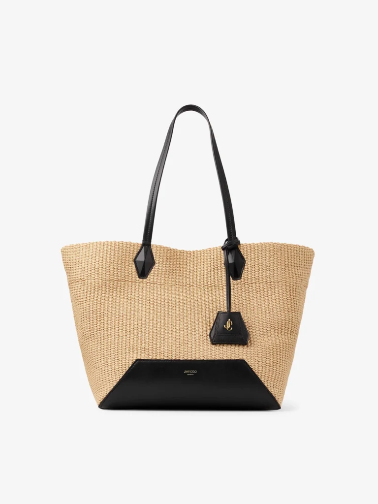 Jimmy Choo Diamond Tote Medium Natutal Raffia Tote Bag