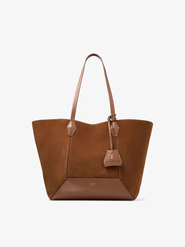 Jimmy Choo Diamond Tote Medium Tan Suede Tote Bag