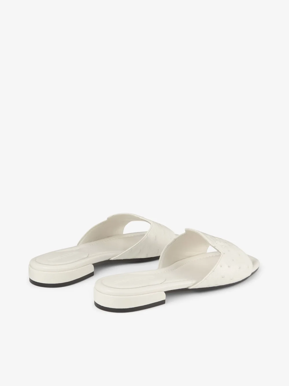 Jimmy Choo Dina Flat Latte Ostrich Leather Flats, another view