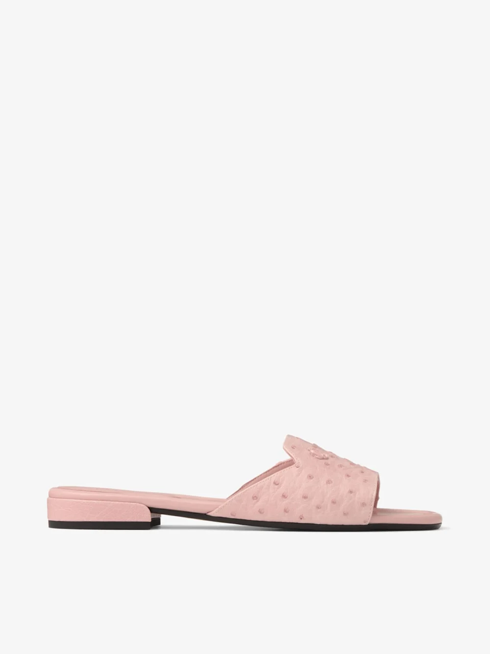 Jimmy Choo Dina Flat Rose Ostrich Leather Flats in pink