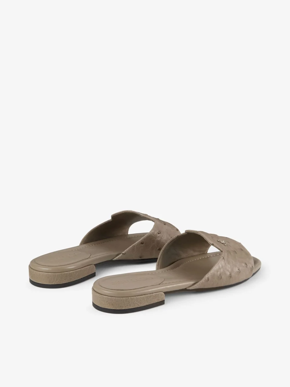 Jimmy Choo Dina Flat Taupe Ostrich Leather Flats, another view