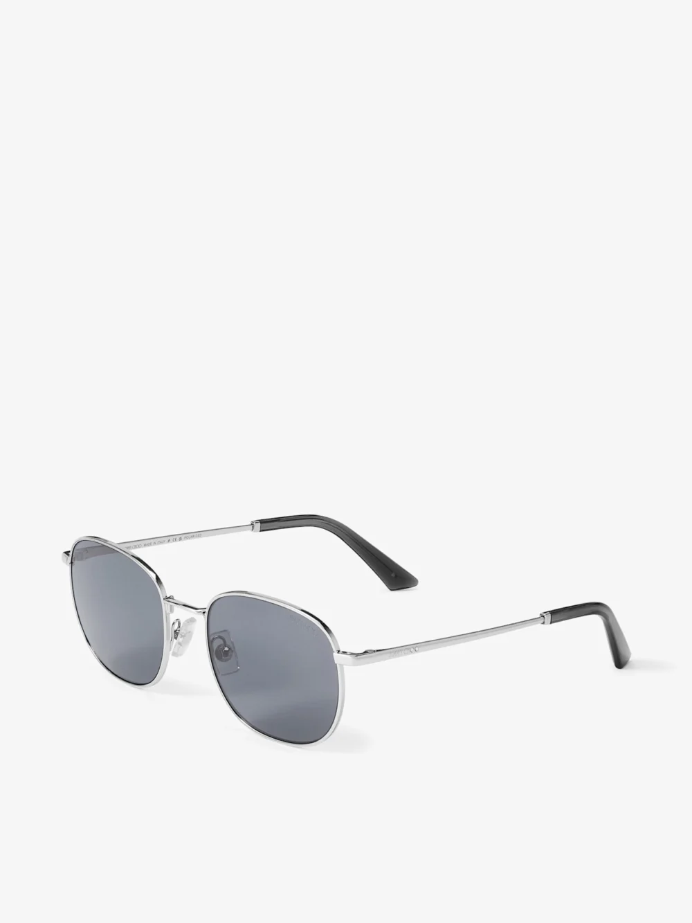 Side view of the Jimmy Choo Dune P Silver and Polar Dark Grey Metal Pantos Sunglasses