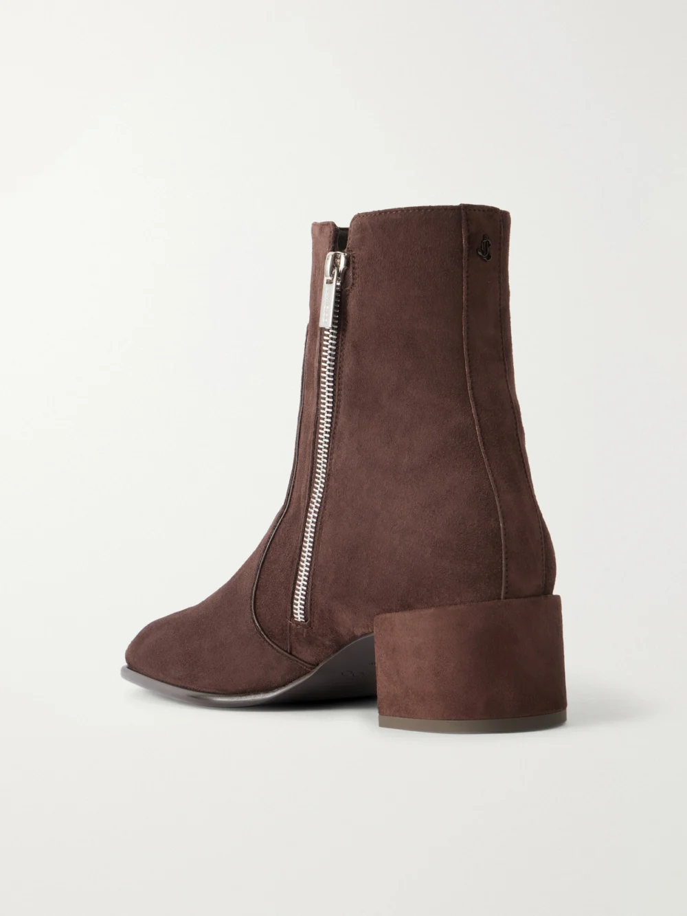 Back view of the Jimmy Choo Eliot 45 Suede Ankle Boots