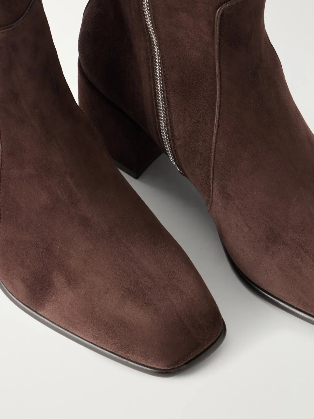 Close-up detail of the Jimmy Choo Eliot 45 Suede Ankle Boots