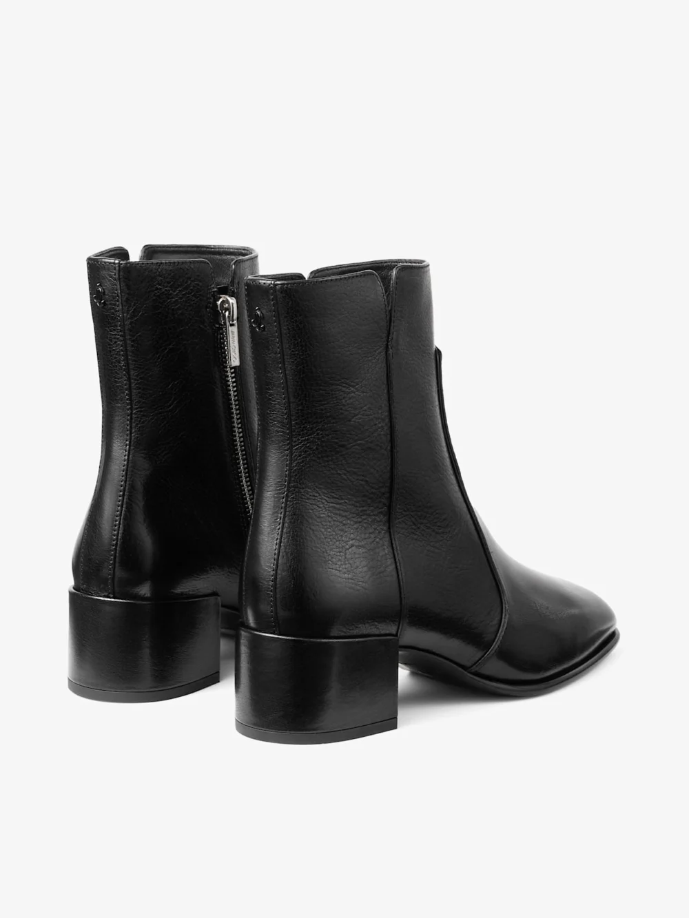 Back view of the Jimmy Choo Eliot Ankle Boot 45 Black Vintage Leather Ankle Boots
