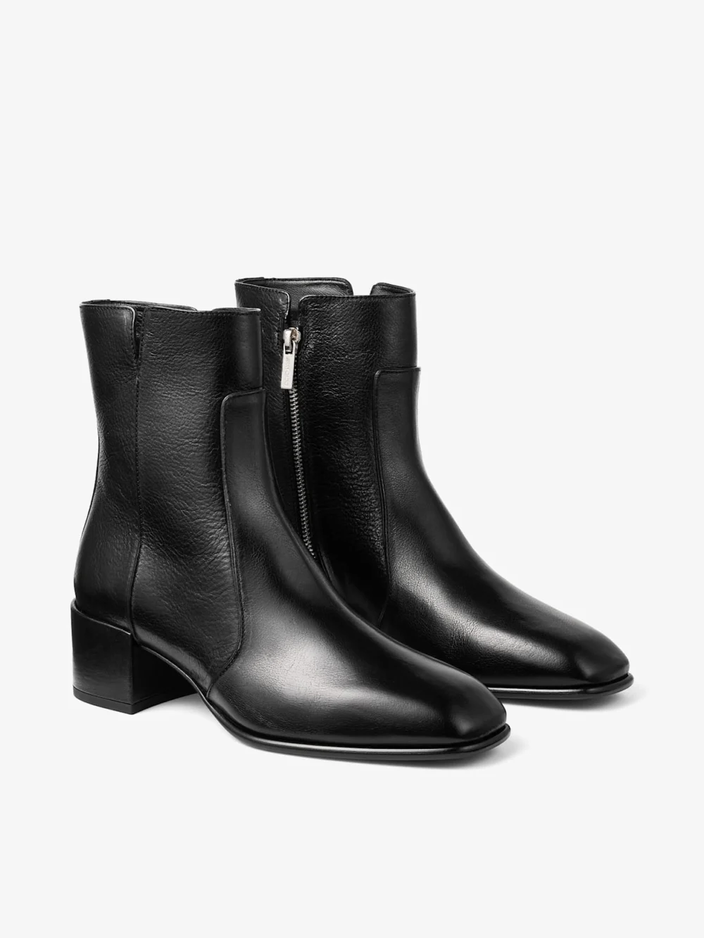 Side view of the Jimmy Choo Eliot Ankle Boot 45 Black Vintage Leather Ankle Boots
