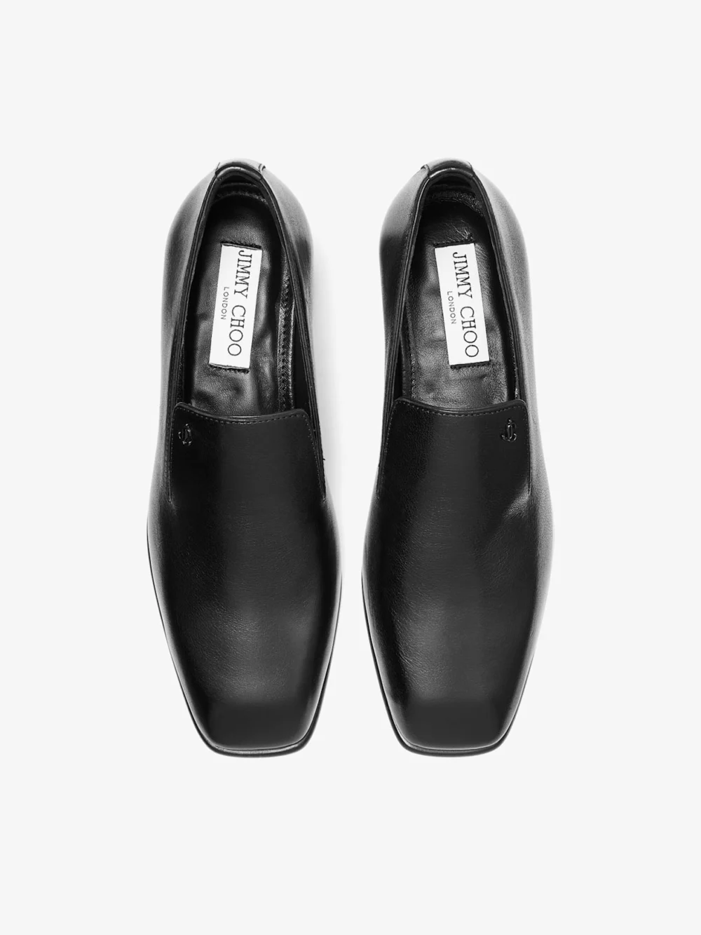 Back view of the Jimmy Choo Eliot Slipper 45 Black Vintage Leather Slippers