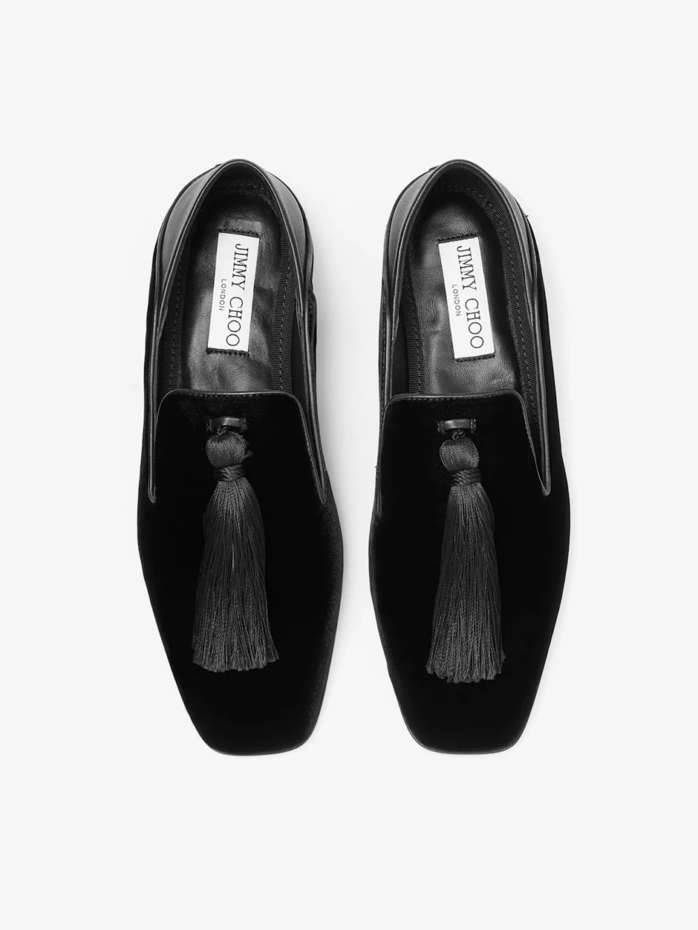 Jimmy Choo Eliot Slipper Black Velvet Slippers with Tassel, another view