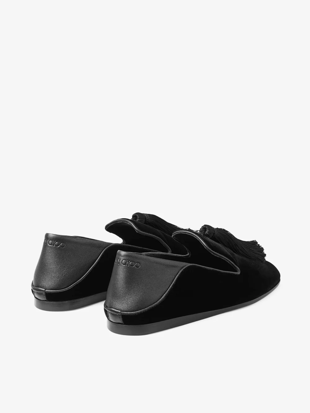 Jimmy Choo Eliot Slipper Black Velvet Slippers with Tassel, another view