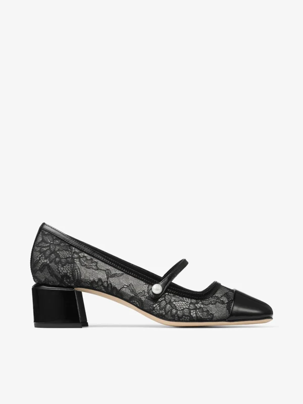 Jimmy Choo Elisa 45 Black Spazzolato and Jimmy Choo Lace Pumps