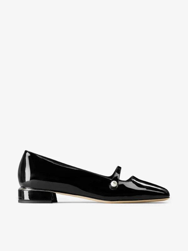 Jimmy Choo Elisa Ballerina Black Patent Leather Ballerina Pumps