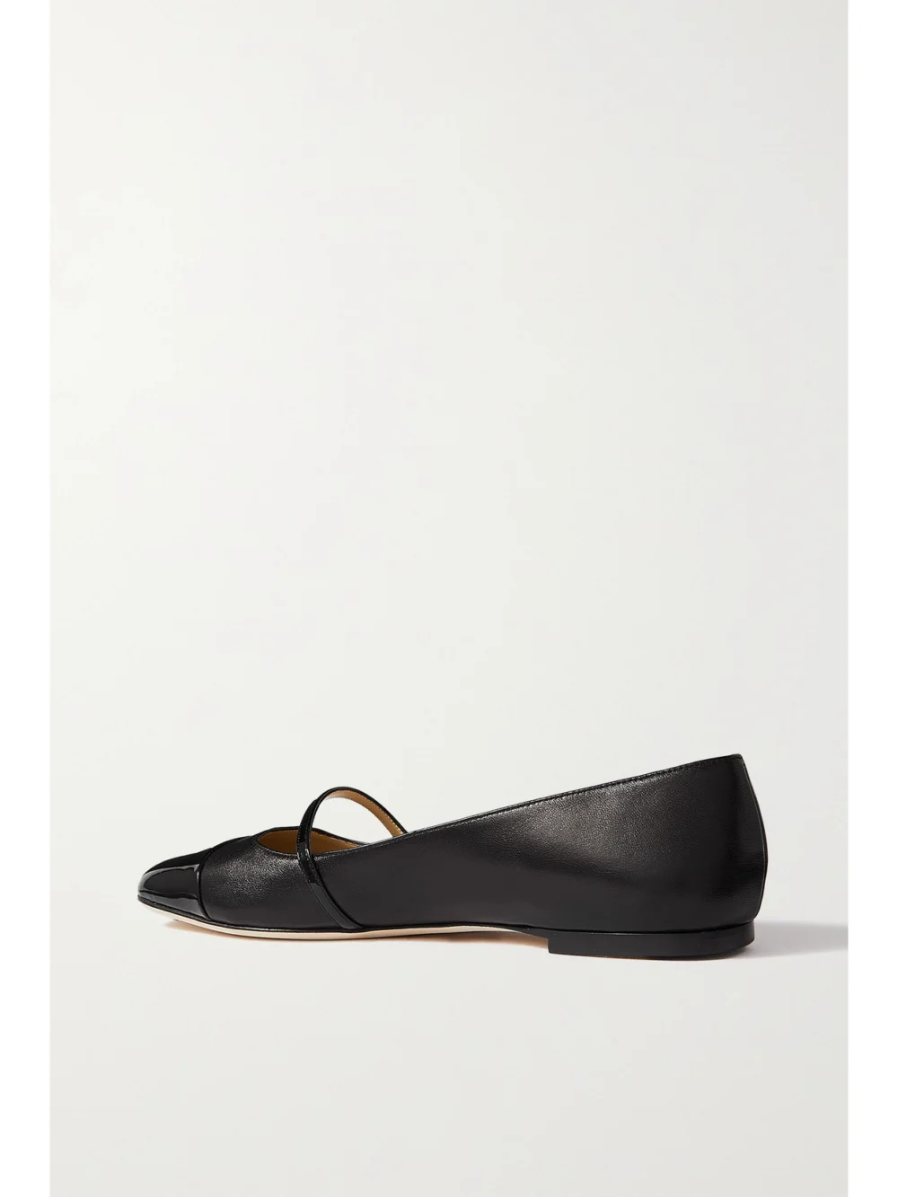 Back view of the Jimmy Choo Elisa Embellished Patent-trimmed Leather Mary Jane Flats